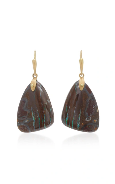 Annette Ferdinandsen 18k Gold Yahwah Opal Earrings In Brown