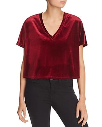 Aqua Cropped Velvet Tee - 100% Exclusive In Burgundy