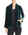 Eileen Fisher Plus Size Velvet Open-front Jacket In Pine