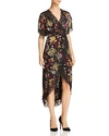 ALICE AND OLIVIA ALICE + OLIVIA ADELE FLORAL WRAP DRESS,CC809B63522