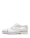 ZADIG & VOLTAIRE WOMEN'S YOUTH CLOUS DERBY ALMOND TOE STUDDED LEATHER OXFORDS,SGAB1717F