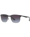 Ray Ban Rb3569 Sunglasses Black Frame Grey Lenses 59-17 In Silver Top Black / Grey Gradient Dark Grey