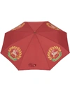 BURBERRY BURBERRY CREST PRINT FOLDING UMBRELLA - RED