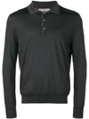 CANALI CANALI LONG SLEEVE POLO SHIRT - GREY