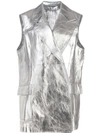 CALVIN KLEIN 205W39NYC METALLIC SLEEVELESS JACKET