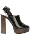 LEANDRA MEDINE LEANDRA MEDINE HIGH BLOCK HEEL MULES - 黑色