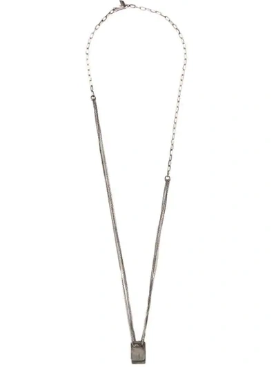 M. Cohen Skull Pendant Necklace In Silver