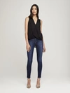 L Agence Mila Draped Silk Surplice Blouse In Black