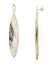 ARGENTO VIVO MOTHER-OF-PEARL MOSAIC MARQUISE DROP EARRINGS IN 18K GOLD-PLATED STERLING SILVER,124716GWAB