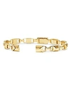 MICHAEL KORS MERCER LINK STERLING SILVER CENTER BACK HINGE CUFF IN 14K GOLD-PLATED STERLING SILVER, 14K ROSE GOLD,MKC1000AA