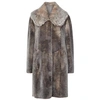DOM GOOR Grey fur-effect shearling coat