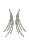 LYNN BAN JEWELRY STERLING SILVER DIAMOND EARRINGS,LB445-PL-W-ER-WD