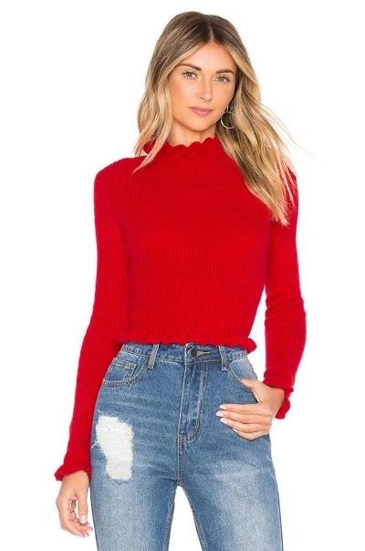 About Us Martina Cropped Sweater In Red