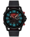 DIESEL MEN'S FULL GUARD 2.5 BLACK SILICONE STRAP TOUCHSCREEN SMART WATCH 48MM, POWERED BY WEAR OS BY GOOGLE