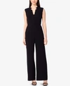 Tahari Sleeveless Crepe Jumpsuit In Black