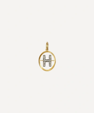 Annoushka Yellow Gold And Diamond Initial H Pendant