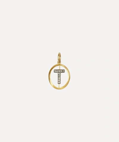 Annoushka 18ct Gold T Diamond Initial Pendant