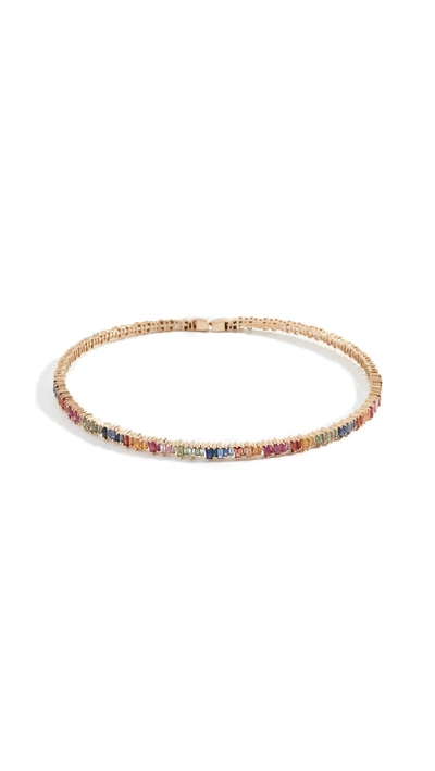 Suzanne Kalan 18k Rainbow Fireworks Choker Necklace In Yellow Gold