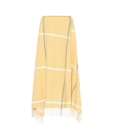 Roksanda Moon Blanket Wool Midi-skirt In Yellow