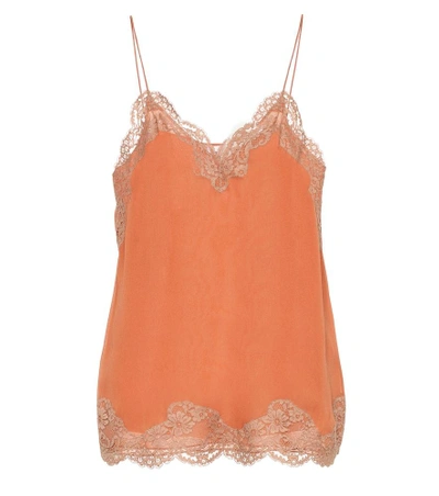 Chloé Lace-trimmed Camisole In Orange