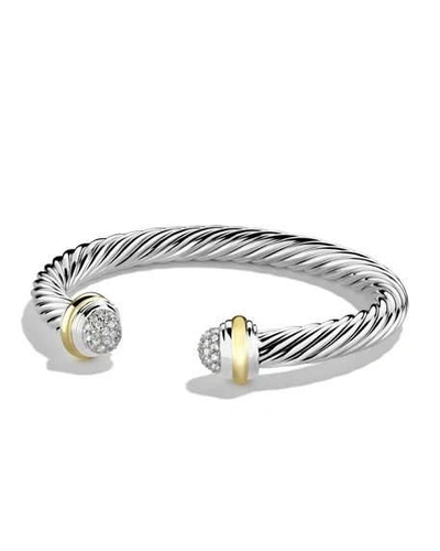 David Yurman Cable Classics Bracelet With Diamonds And Gold In Silver/gold