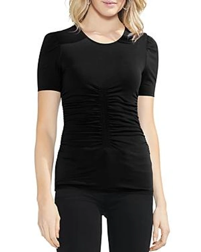 Vince Camuto Smocked Bodice Top In Rich Black