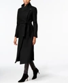 KENNETH COLE PETITE ASYMMETRICAL BELTED MAXI COAT