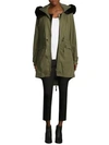 DEREK LAM Fox Fur-Trimmed Anorak Coat,0400099210808