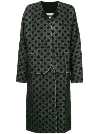 Uma Wang Polka Dot Single Breasted Coat In Grey