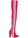 Gcds High Stripe Boots In Red