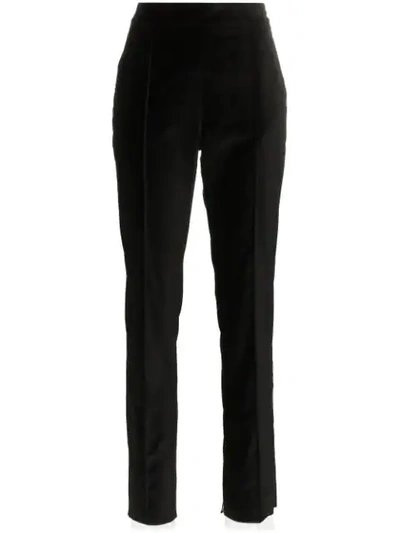 Rosie Assoulin Split Hem Cotton Trousers In Black