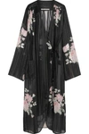 ALESSANDRA RICH FLORAL-PRINT SILK-GEORGETTE ROBE