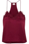 CAMI NYC The Racer lace-trimmed silk-charmeuse camisole