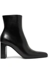 BALENCIAGA GLOSSED-LEATHER ANKLE BOOTS