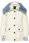 MONCLER CAREZZA SHEARLING-TRIMMED QUILTED DOWN JACKET