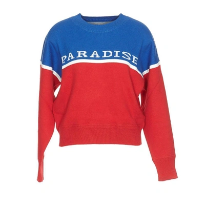 Isabel Marant Étoile Kepson Paradise Intarsia Wool Cotton Blend Jumper In Red