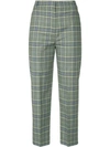 TIBI CHECKED TAILORED CROPPED TROUSERS
