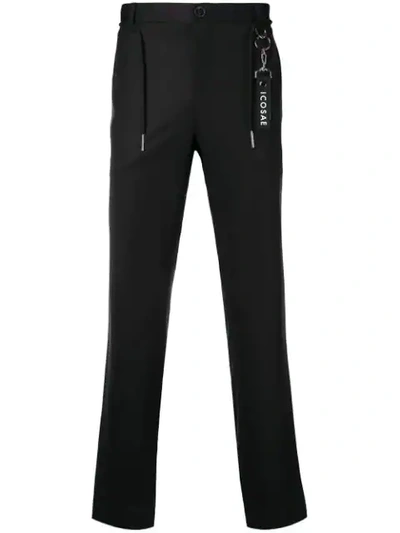 Icosae Ankle Zip Tailored Trousers In Black