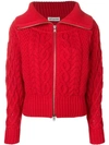 SELF-PORTRAIT SELF-PORTRAIT CHUNKY CABLE KNIT CARDIGAN - RED