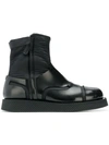 JIL SANDER CONTRAST MATERIAL BOOTS