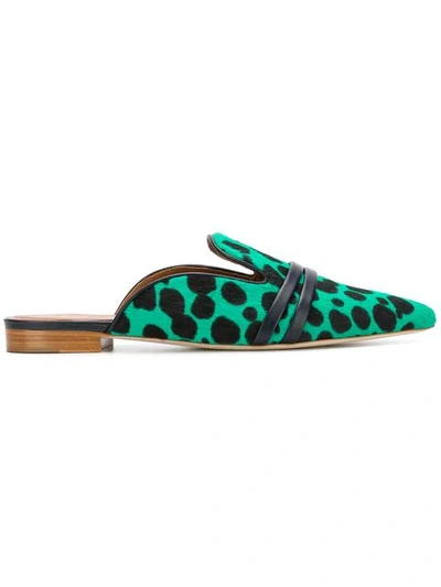 Malone Souliers Hermione Leopard-print Calf Hair Point-toe Flats In Green