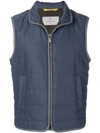 CANALI CANALI QUILTED GILET - BLUE