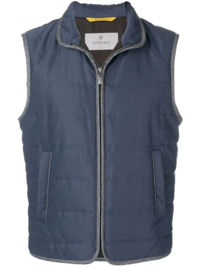 Canali Quilted Gilet - 蓝色 In Blue