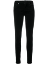 7 For All Mankind Slim Illusion High-rise Skinny Jeans In Black