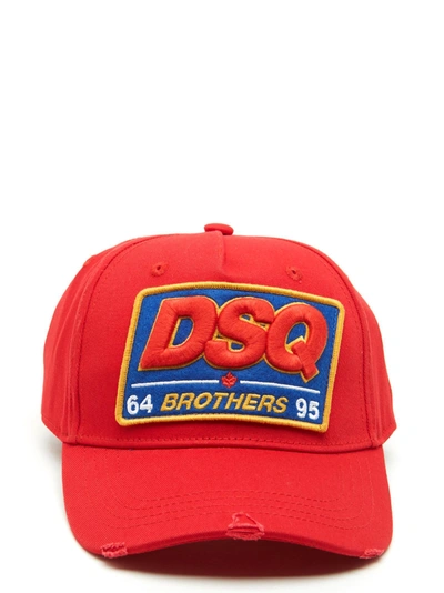 Dsquared2 Dsq Logo Patch Baseball Cap In Red