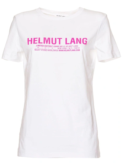 Helmut Lang Logo Print Slim Fit Cotton T Shirt In White