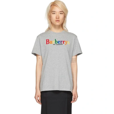 Burberry Archive Logo Cotton T-shirt In Pale Grey Melange