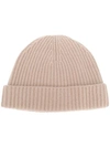 N•PEAL N.PEAL BEANIE AUS KASCHMIR - NUDE