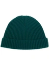 N•PEAL N.PEAL RIBBED BEANIE - GREEN