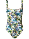 Amir Slama Printed Swimsuit In White